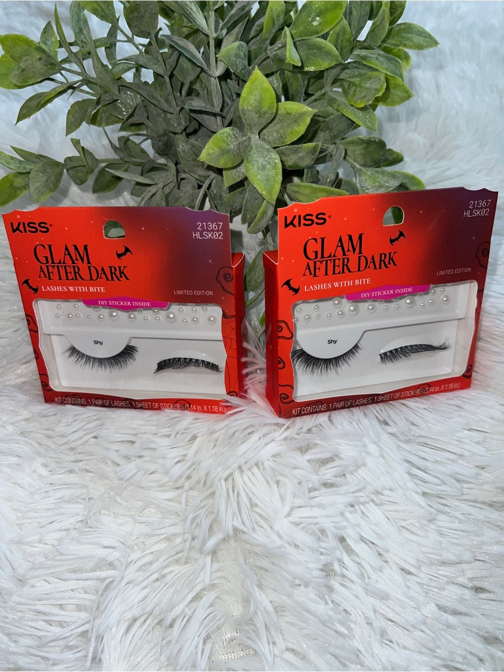 KISS Glam After Dark False Eyelashes, Shy NEW Lot of 2